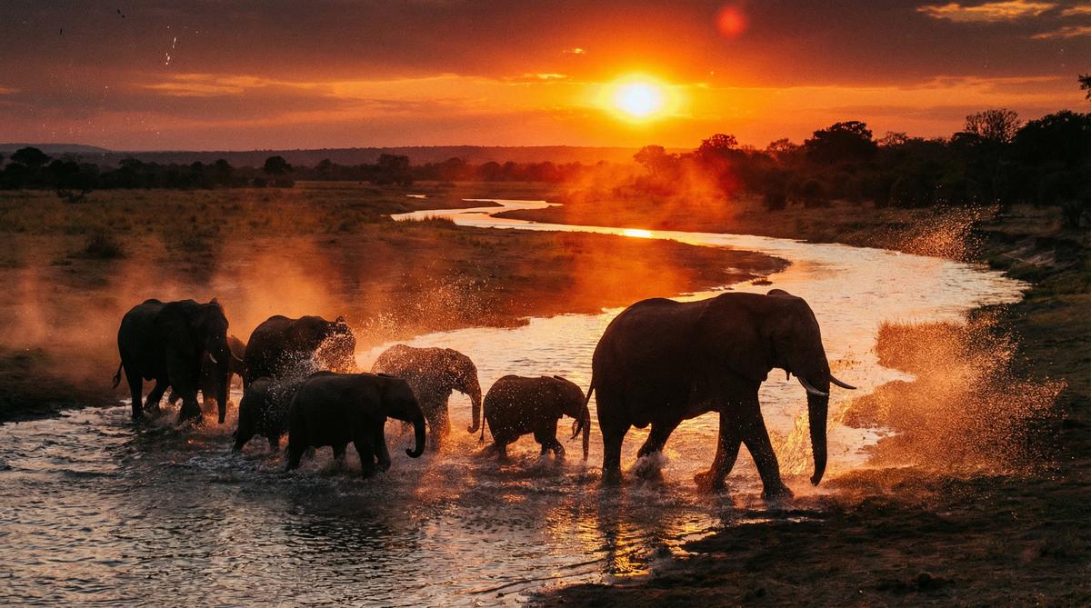 17c一起草非洲象群视频